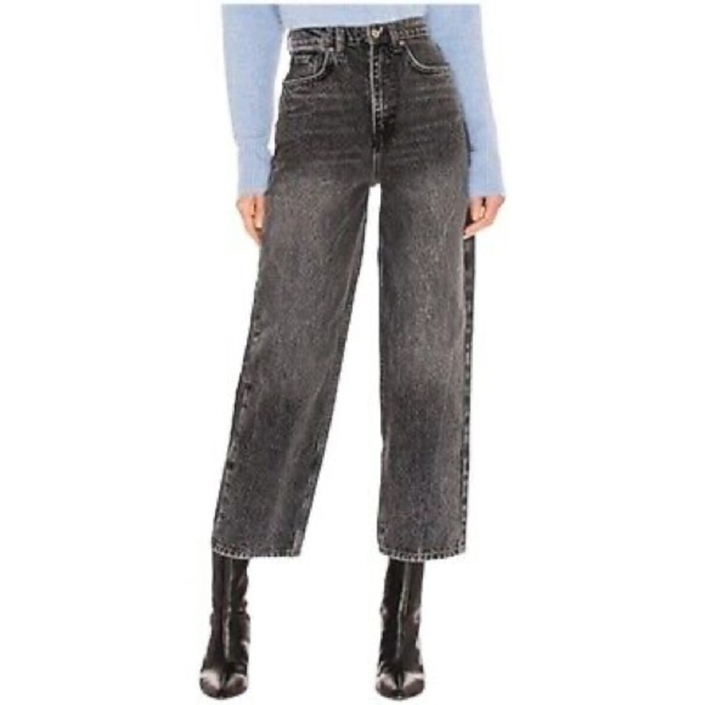 We The Free/Free People Black Washed Frank Dad Jeans